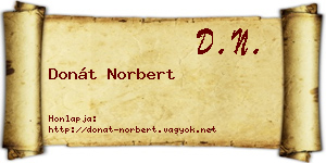 Donát Norbert névjegykártya