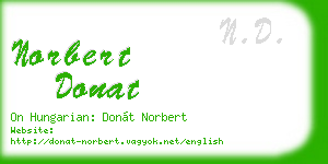 norbert donat business card
